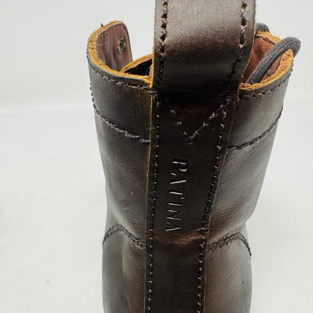 Patina Brown Leather Lace Up Boots | Made in Mexico Men's‎ Size 7/40 NWOB